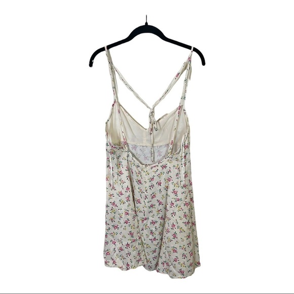 NWT ZARA Cream Micro Floral Open Back Mini Slip Dress Large Blogger Favorite - Picture 7 of 10